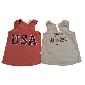 Kids USA and Camp Wisdom Tank Tops - Maroon and Gray